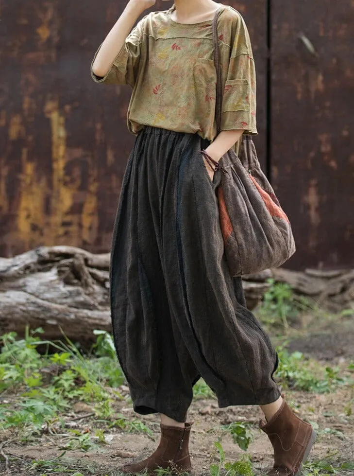 Relaxed Design Wear 2024 Spring Casual Linen Pants