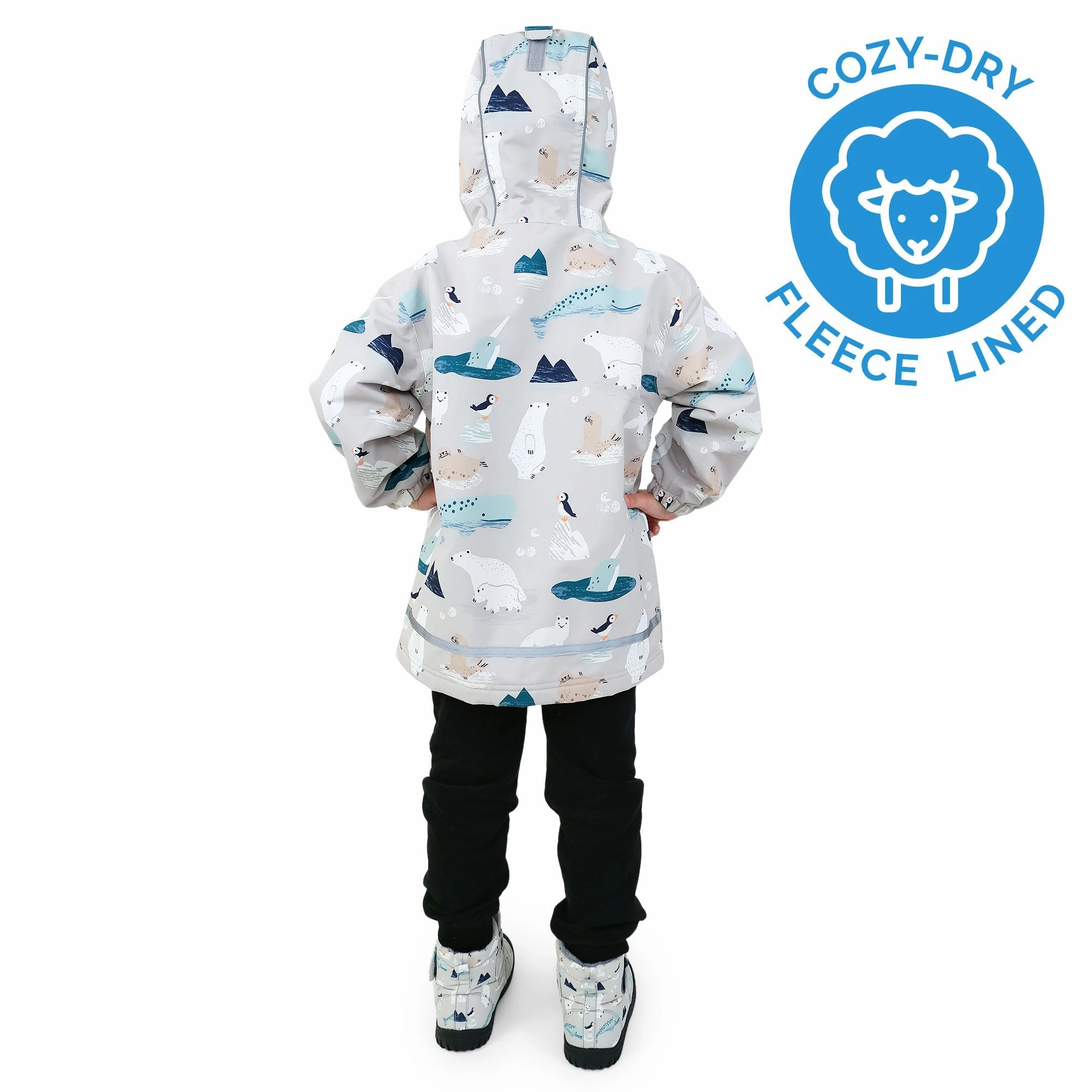 >Jan & Jul Kids Cozy-Dry Waterproof Rain Jacket - Polar Pals Multipurpose Infant