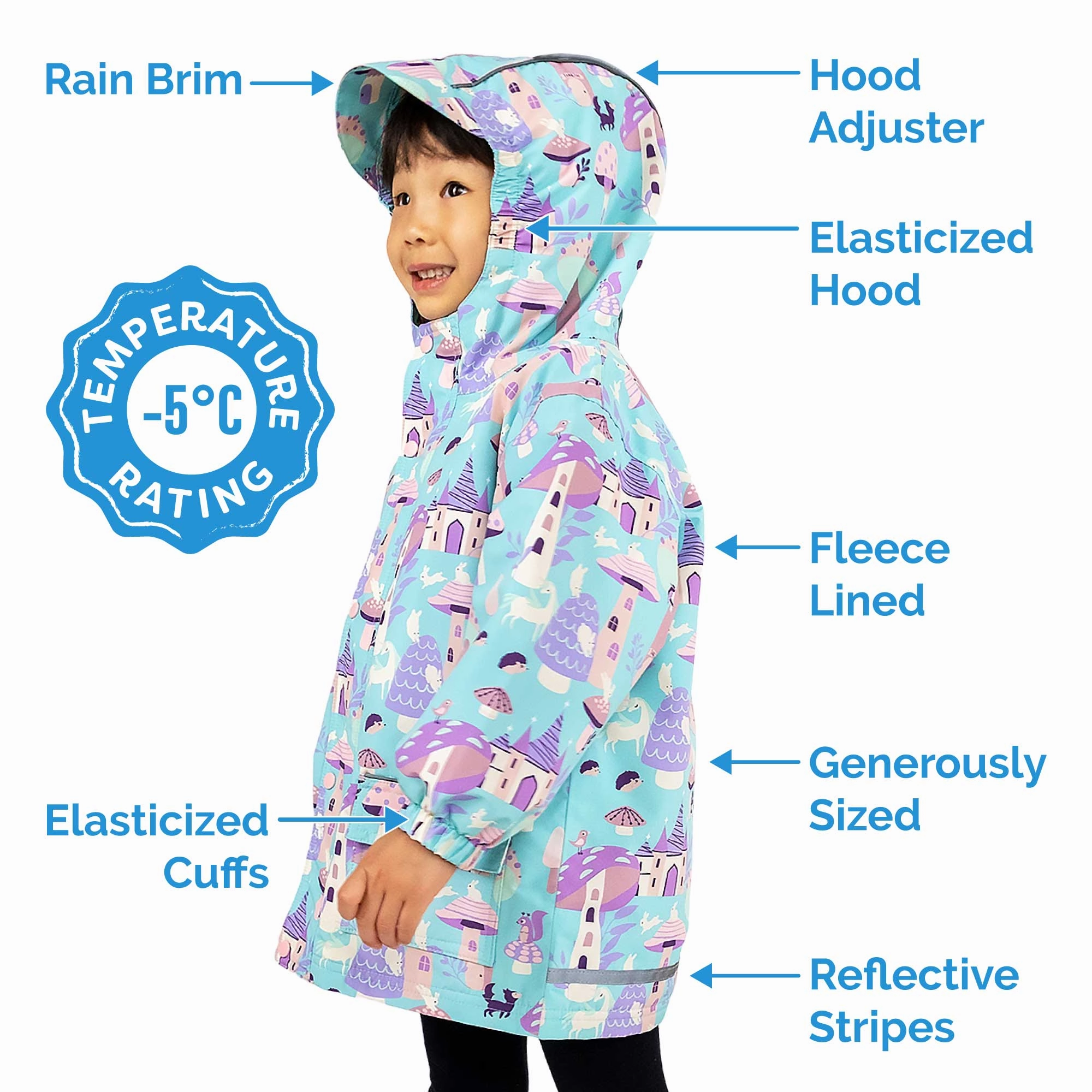 Wild Ballerina outfits for children >Jan & Jul Kids Cozy-Dry Waterproof Rain Jacket - Polar Pals