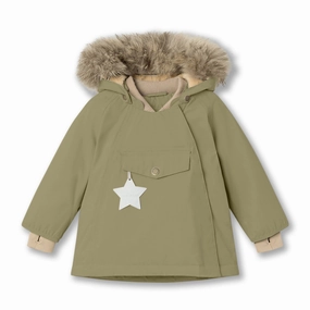 Popular >MINI A TURE Kids WANG Winter Jacket w/ Fur Hat - Aloe Green
