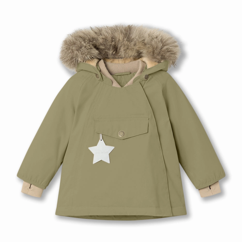 Popular >MINI A TURE Kids WANG Winter Jacket w/ Fur Hat - Aloe Green