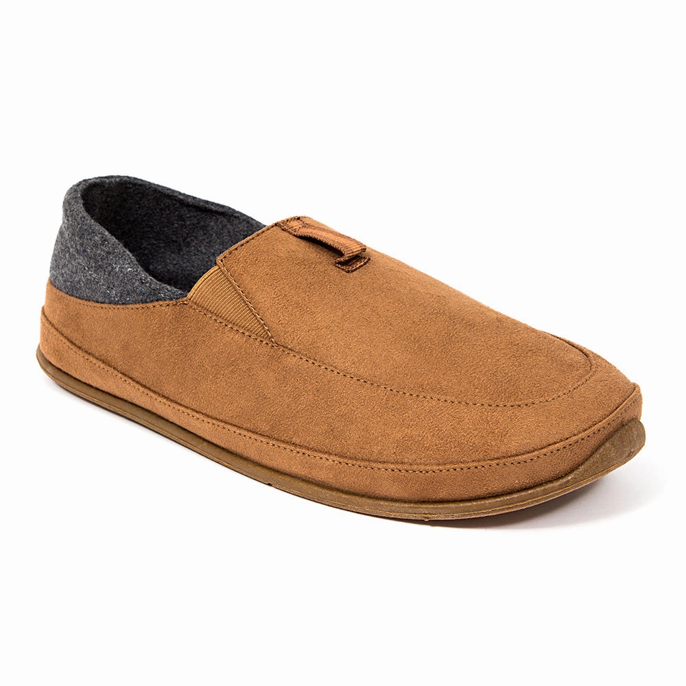 Cushioned Footbed Instant Step Fit Campo Unisex Slipper in Chestnut/Dark Grey