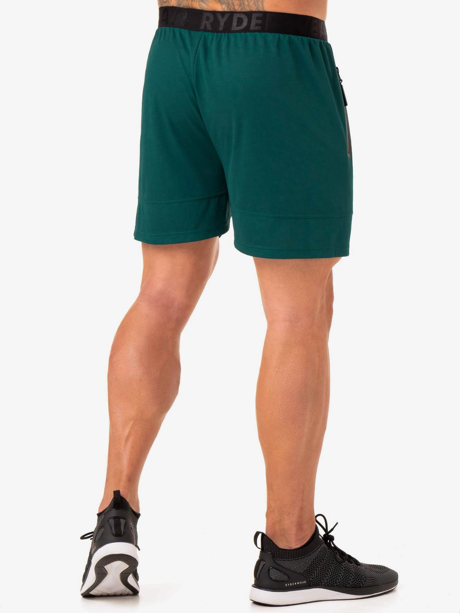 Action Mesh Short - Emerald Stretchable Material Tailored Design
