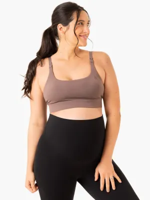 Active Bump Sports Bra - Chocolate temperature regulation Fitness club attendees