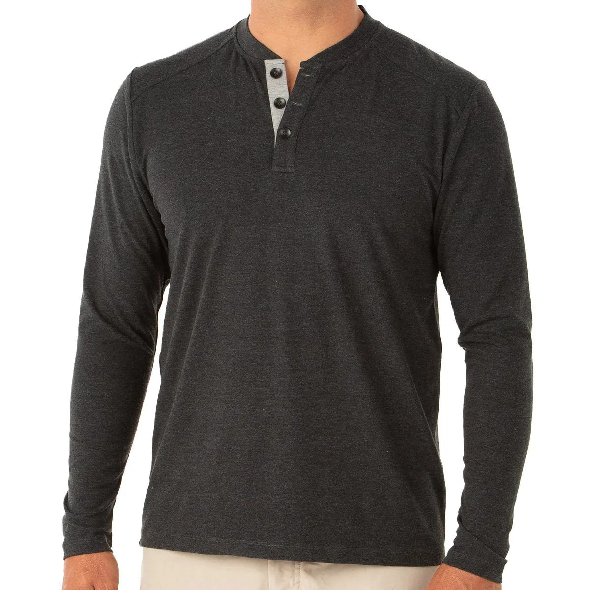 BBQ Party stain resistant coating Men's Bamboo Flex Henley