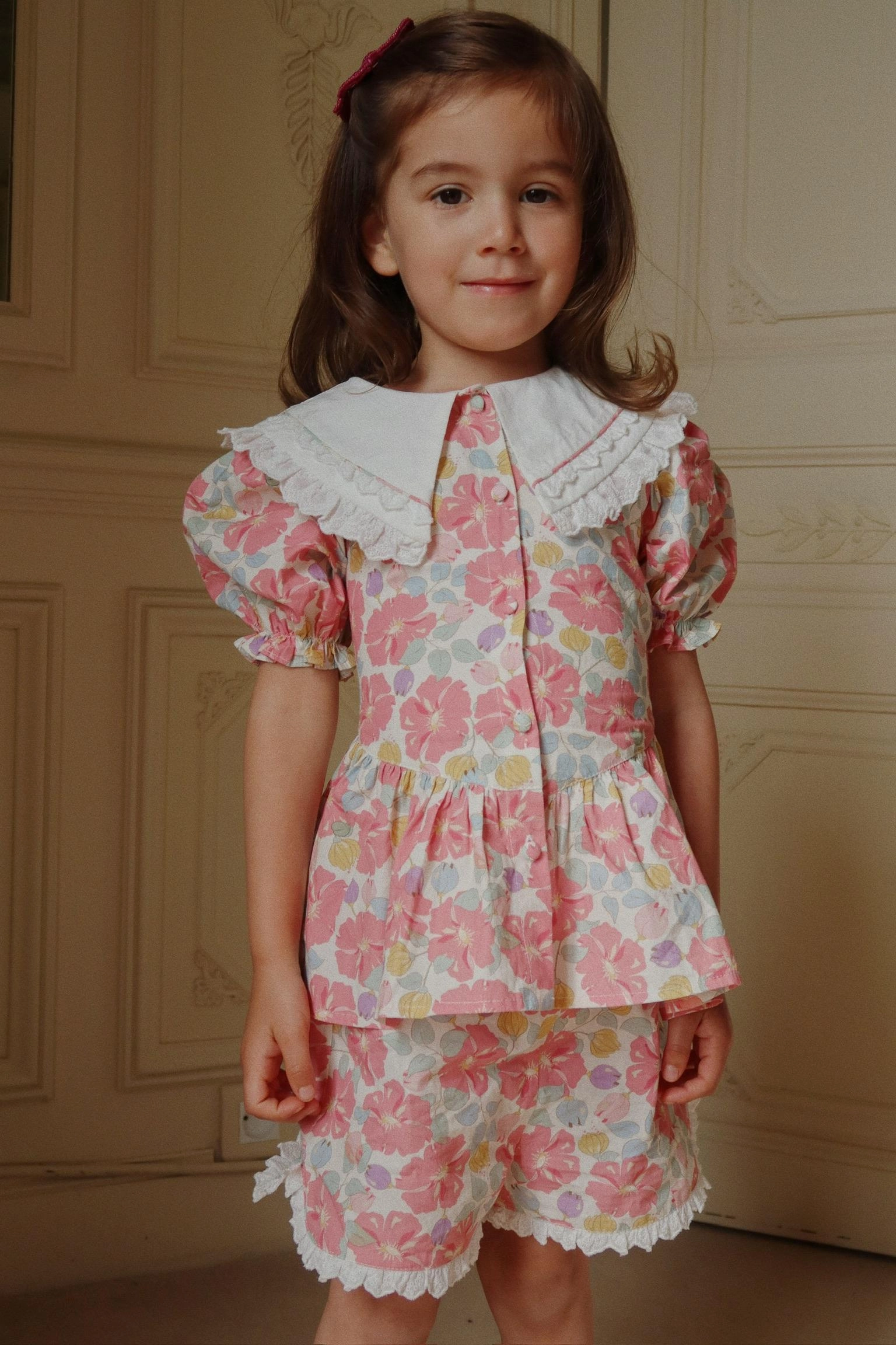 Konges Sloejd Kids Coeur Collar Shirt Gots - Fleur Anglaise Velvet