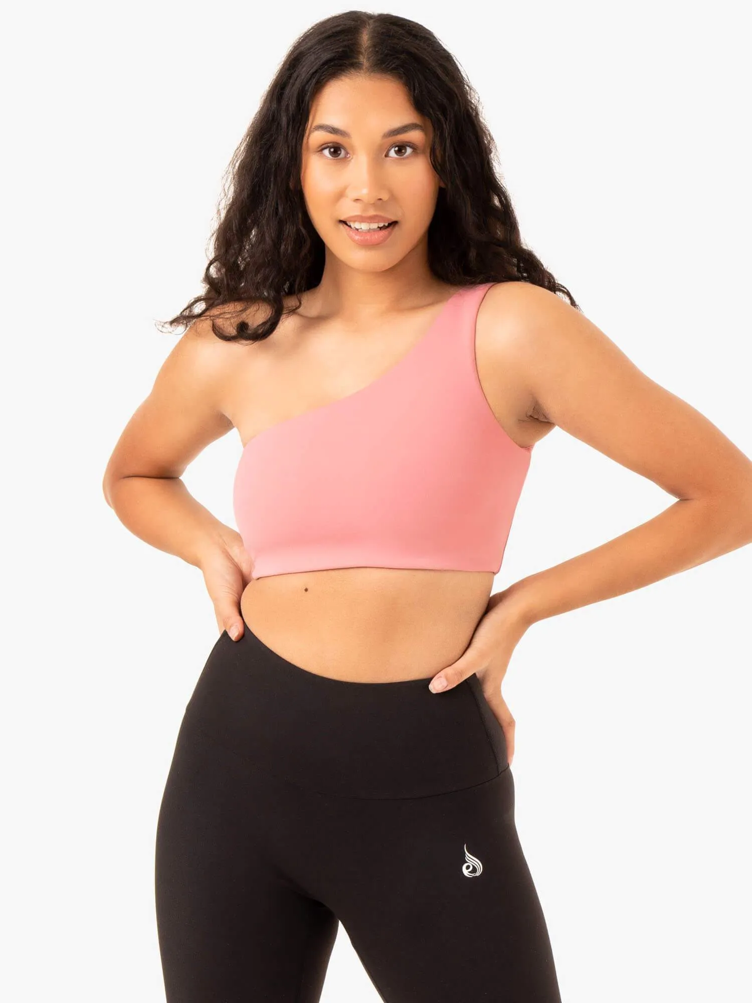 Adapt One Shoulder Sports Bra - Blush Pink Comfortable Hold Comfortable Underwire