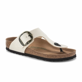Streamlined Design Chill Travel Footwear Birkenstock Gizeh Big Buckle Vegan Sandal (Women) - Eggshell Canvas
