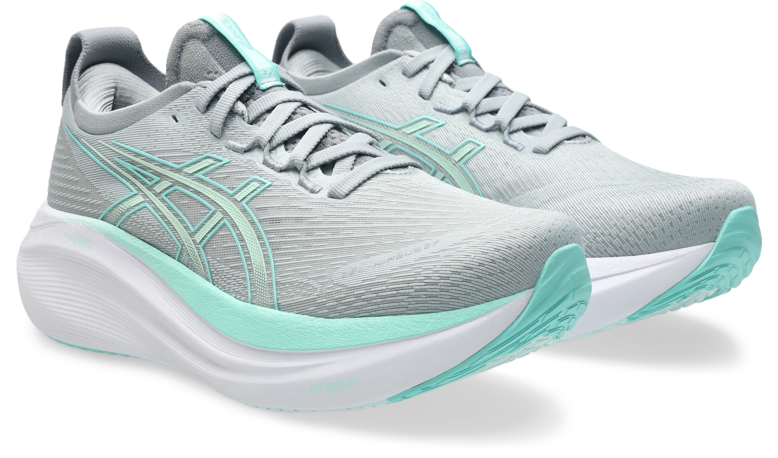 Women's Gel-Nimbus 27 - Wide (D) Retro Style running in a fixed bridge area shoes