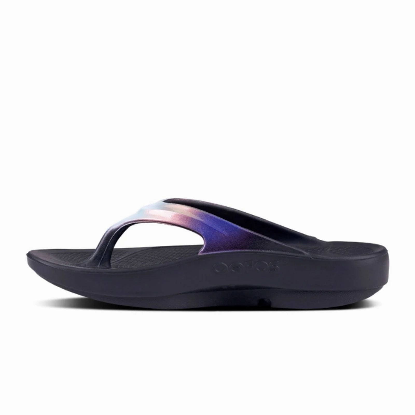 Oofos OOlala Luxe Sandal (Women) - Black/Calypso Great Comfort Light Summer Slides