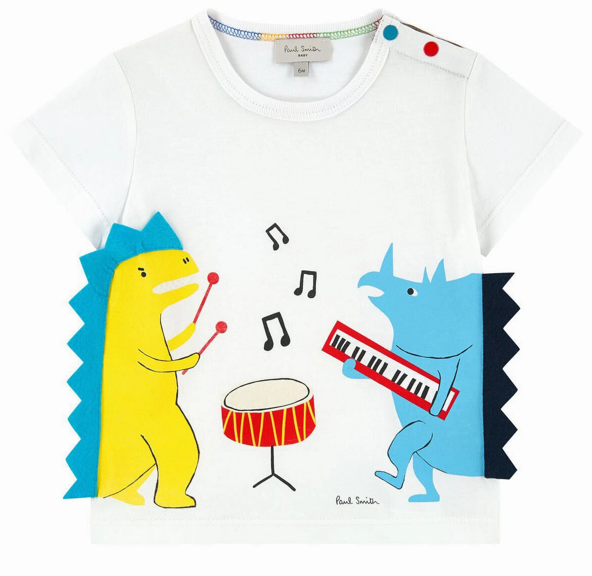 Paul Smith Junior Kids Dino Music T-shirt Ombre colored kids' wear vintage