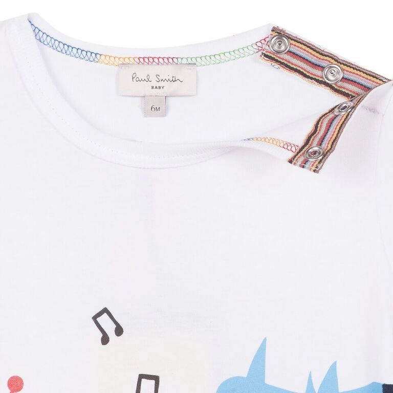 Paul Smith Junior Kids Dino Music T-shirt High contrast kids' outfits Dark colored kids' apparel