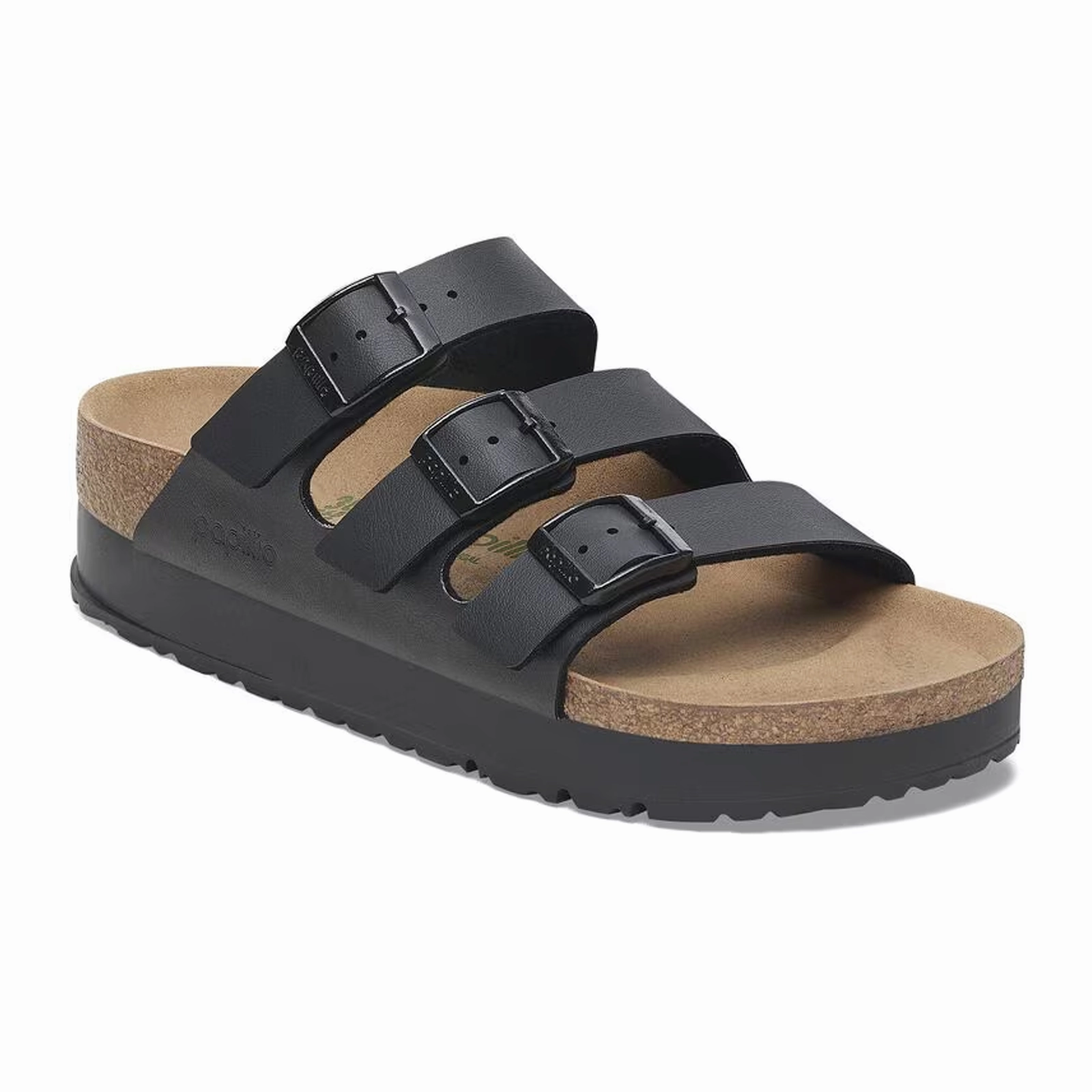 Birkenstock Florida III Platform Narrow Slide Sandal (Women) - Black Birko-Flor Advanced Technology Easygoing Step