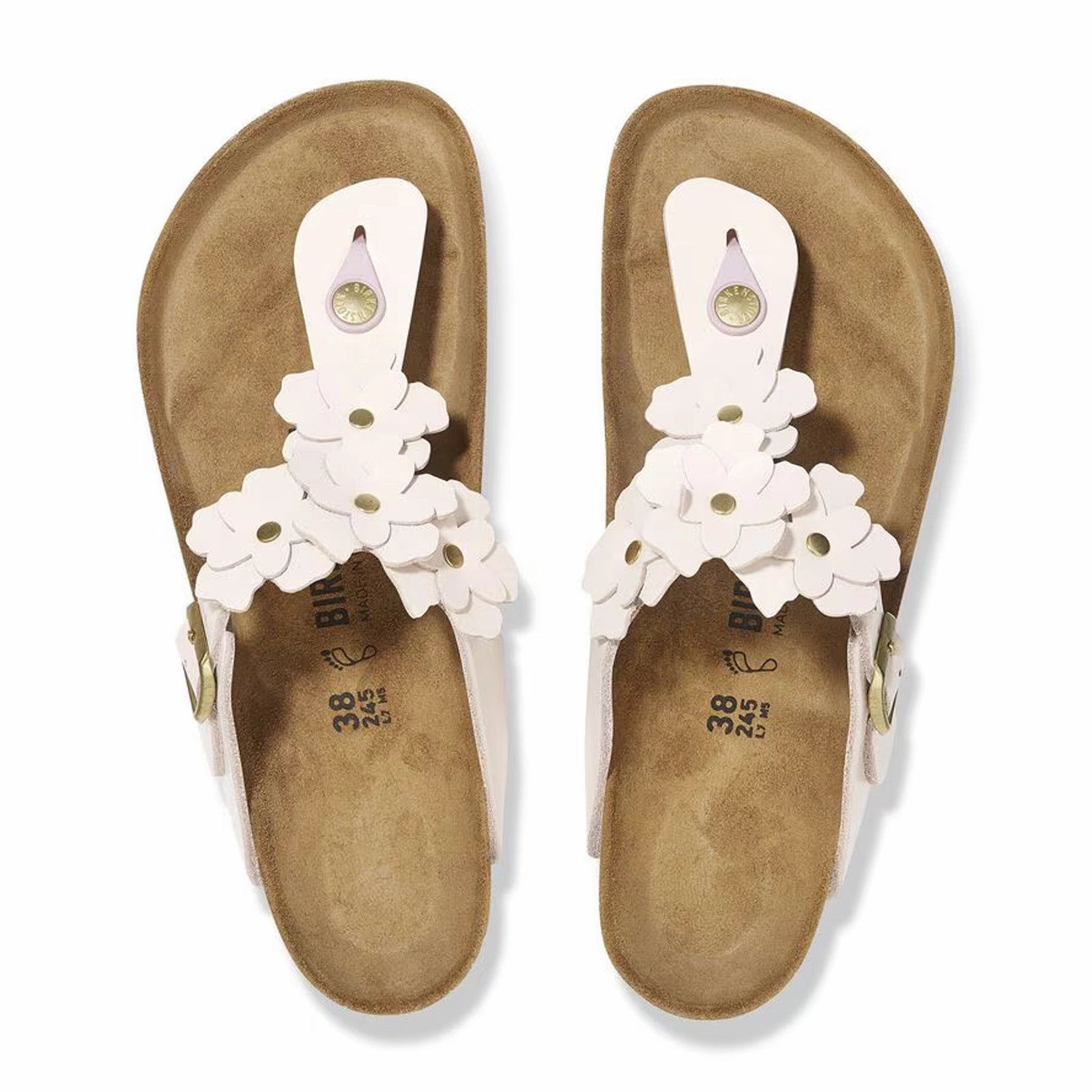 Birkenstock Gizeh Flowers Sandal (Women) - Light Rose Leather Relaxation Step