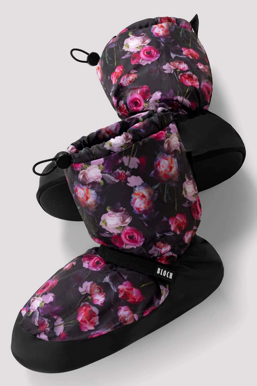 Contoured Footbed Support All-around traction Adult Floral Print Warm Up Booties