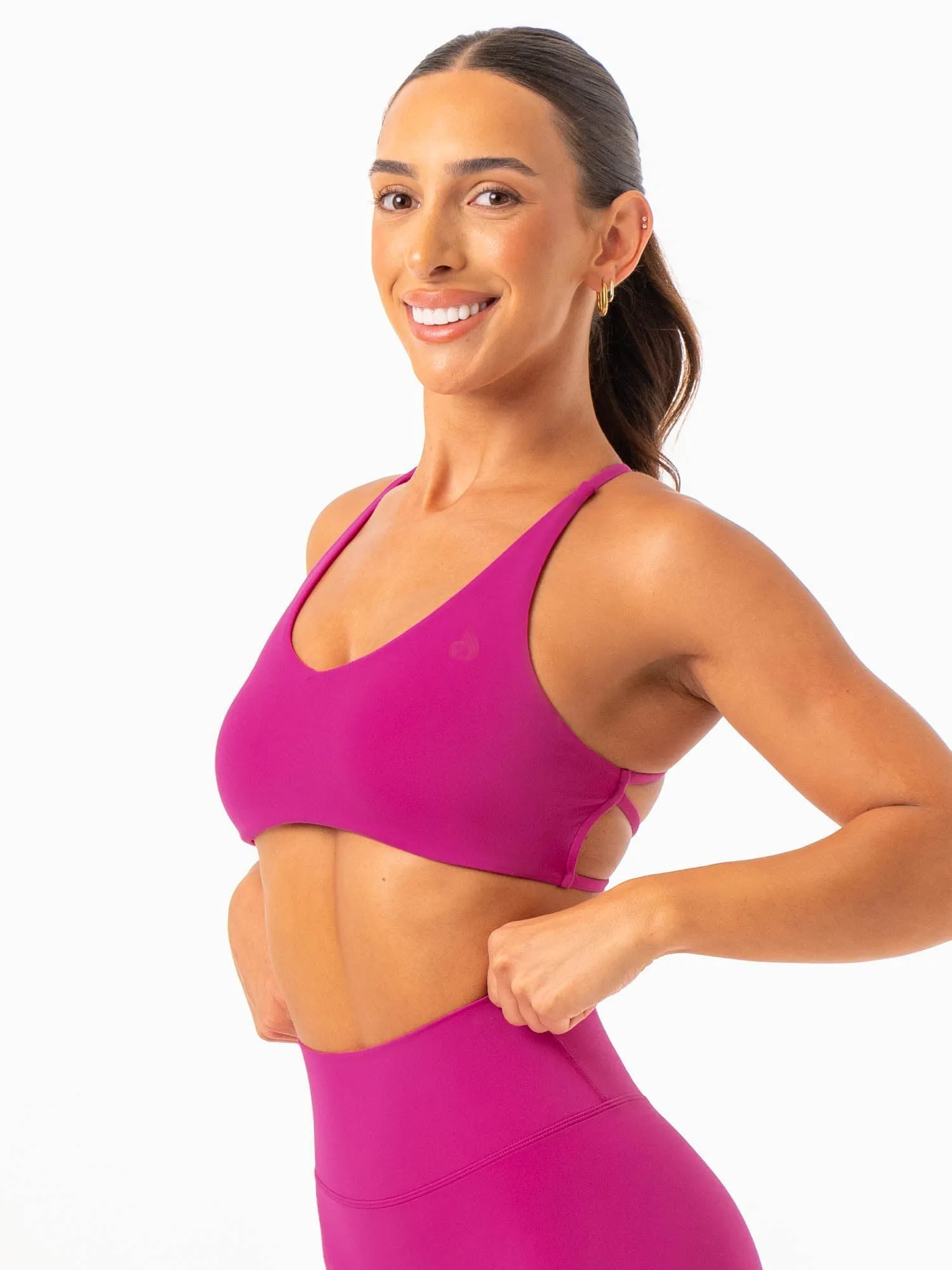 Flexible Wire Smooth Structure NKD Embody Sports Crop - Fuchsia