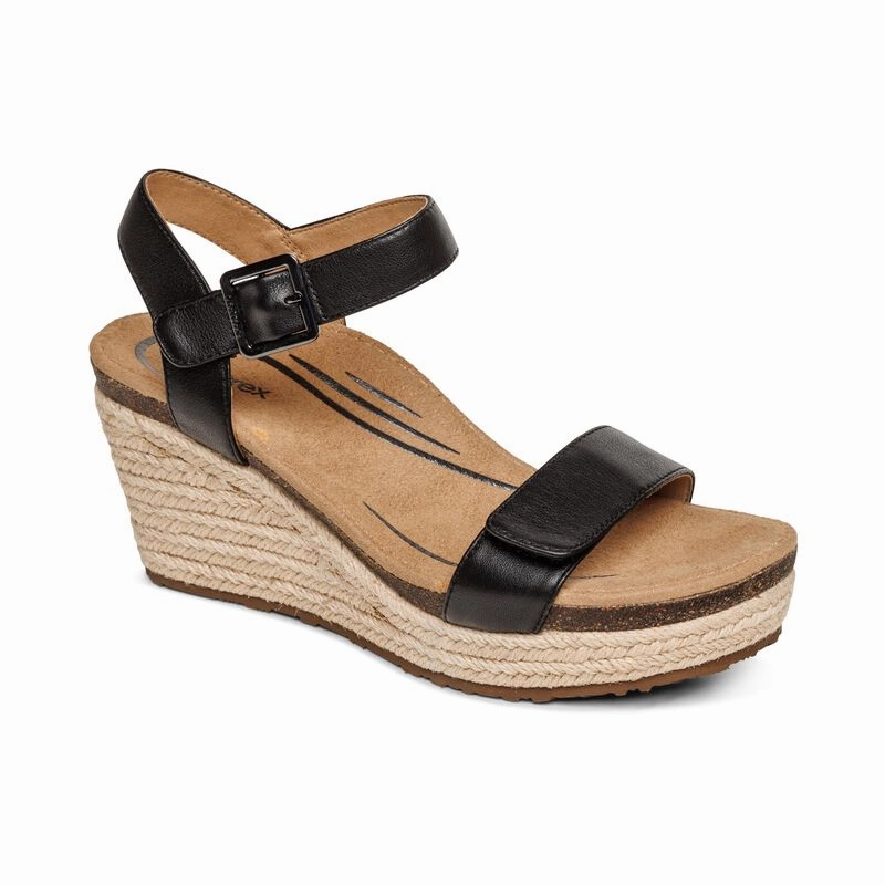 Aetrex Sydney Black unisex running shoes cool - down