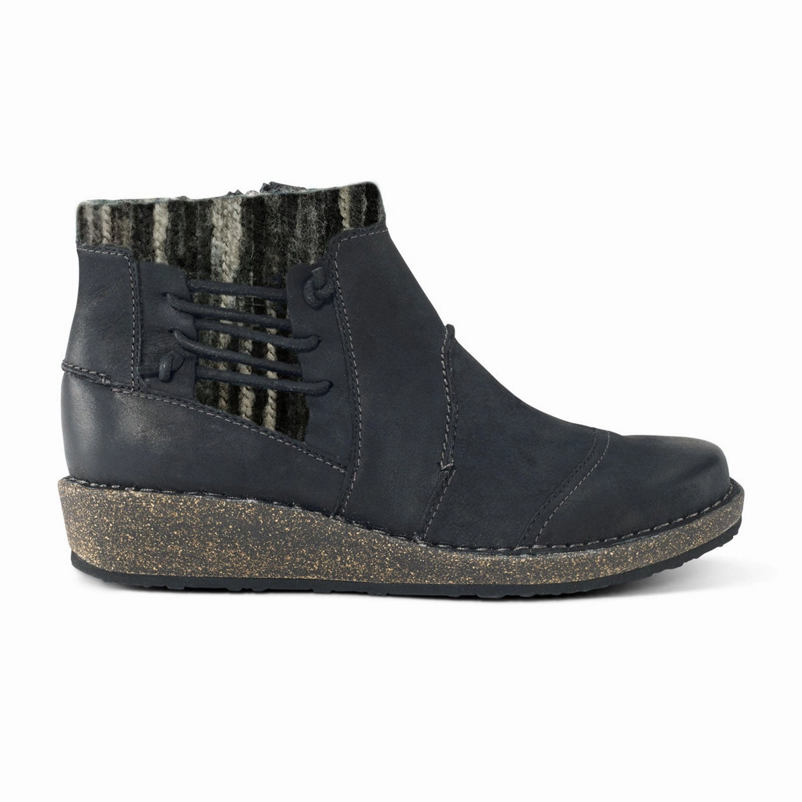 Clean Finish Sunny Walk Aetrex Tessa Sweater Ankle Boot (Women) - Black