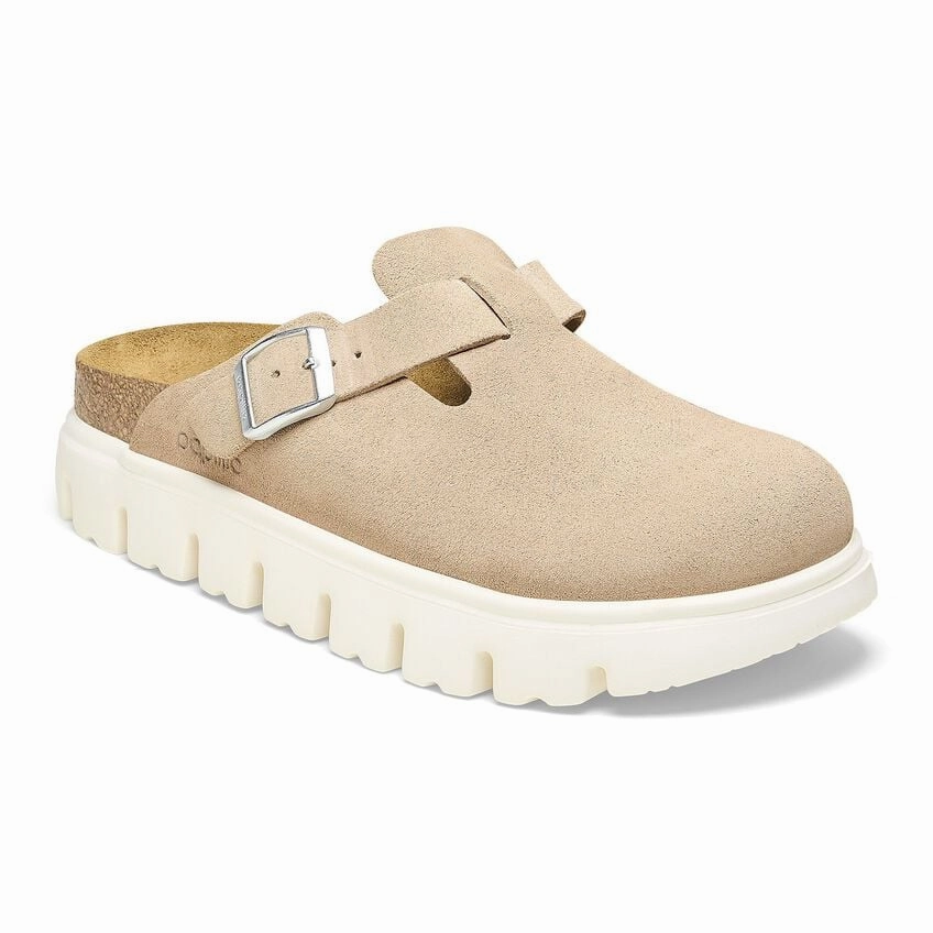 Birkenstock Boston Chunky Suede Leather Warm Sand bumpy ride shoe adaptability All-Terrain Flexibility