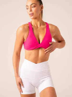 Momentum Twist Sports Bra - Hot Pink Athletic Wear