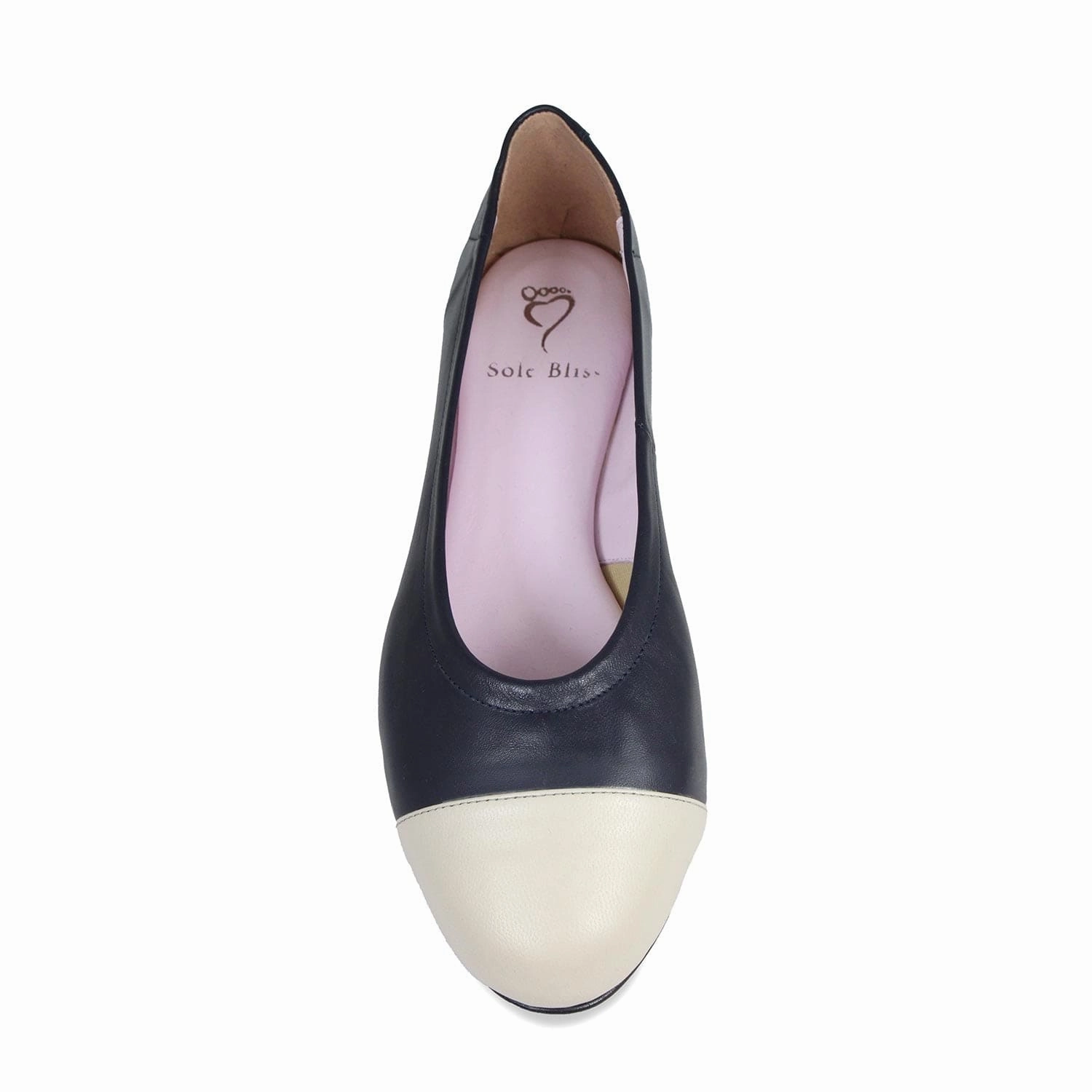 Versatile Sole Pot Lane Luna: Navy & Cream Leather