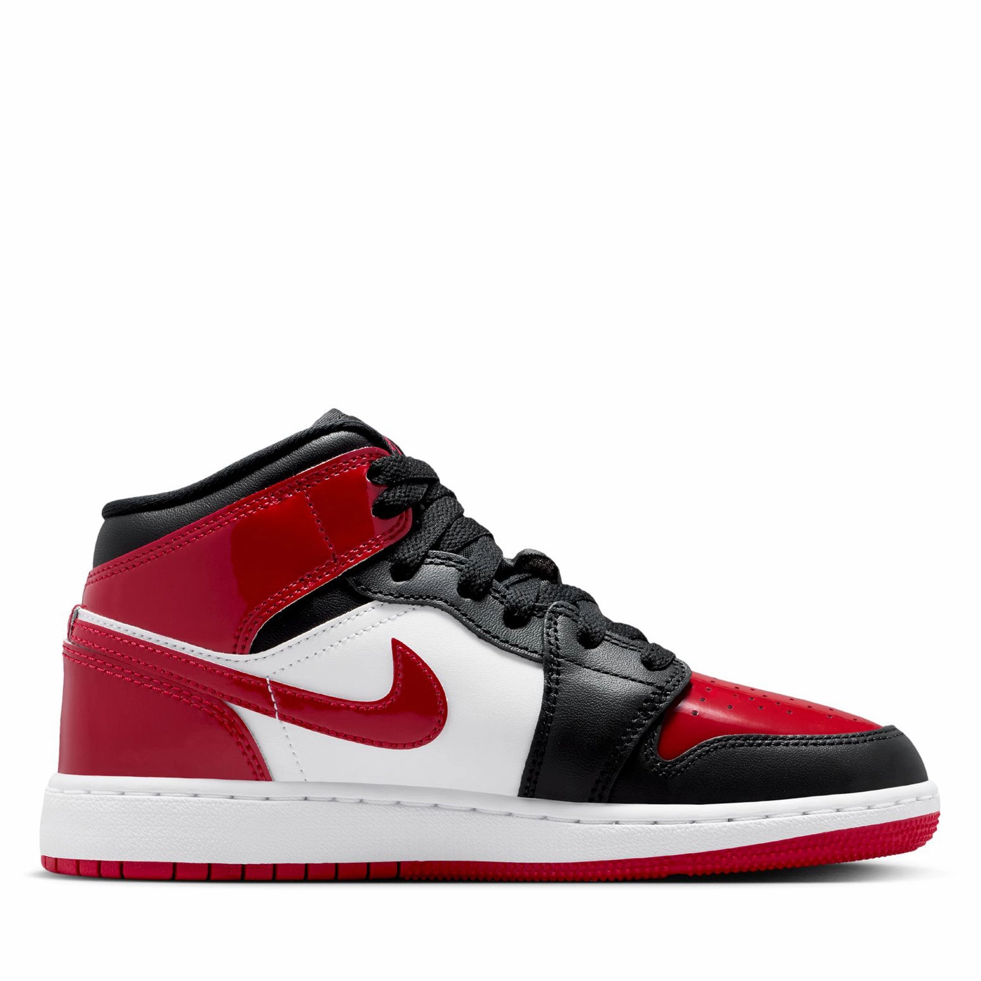 Air Jordan 1 Mid (GS) - Black/Varsity Red Weekend Fair Open Step