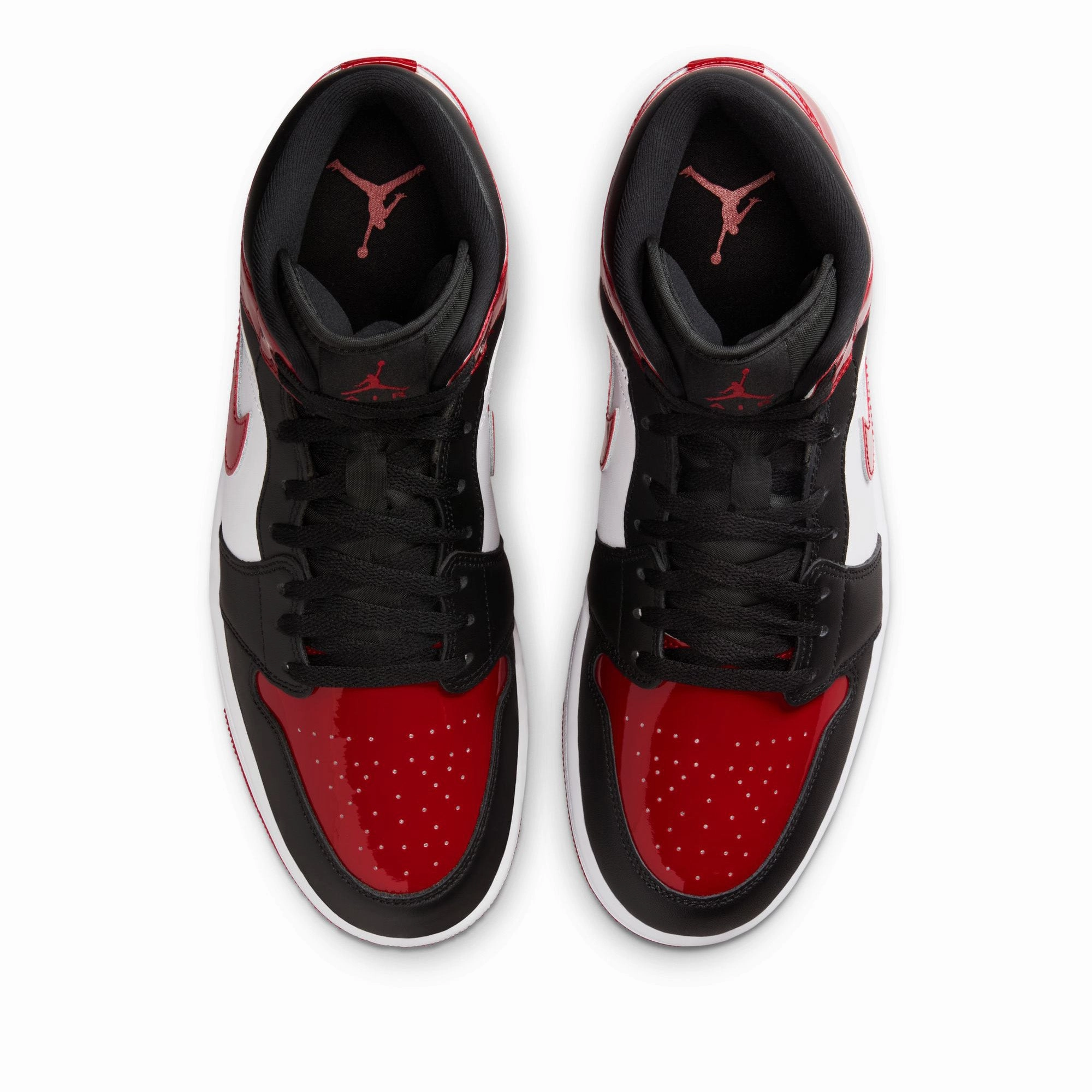 Air Jordan 1 Mid SE - Black/Varsity Red Leather Trim