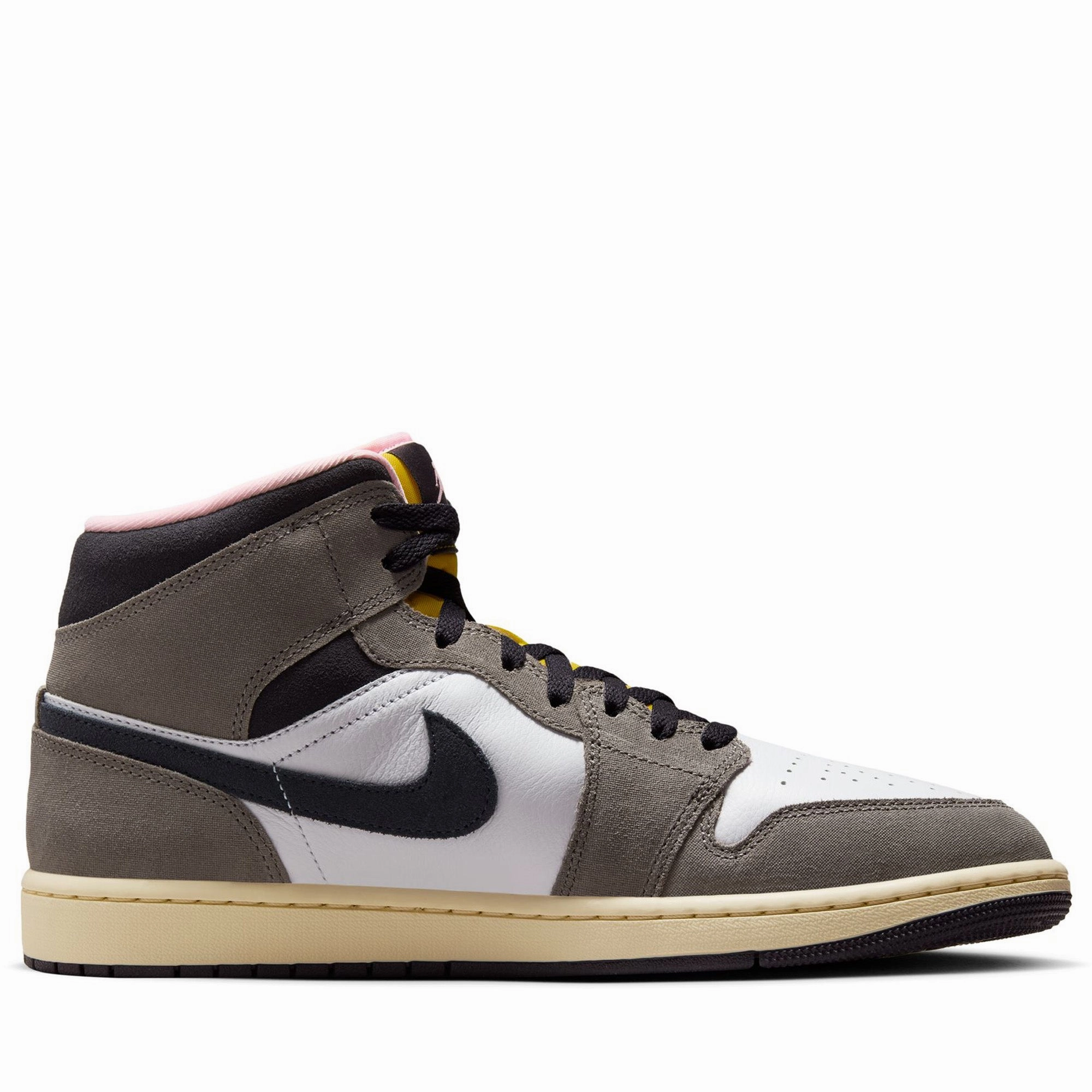 Air Jordan 1 Mid SE - White/Oil Grey Travel Light