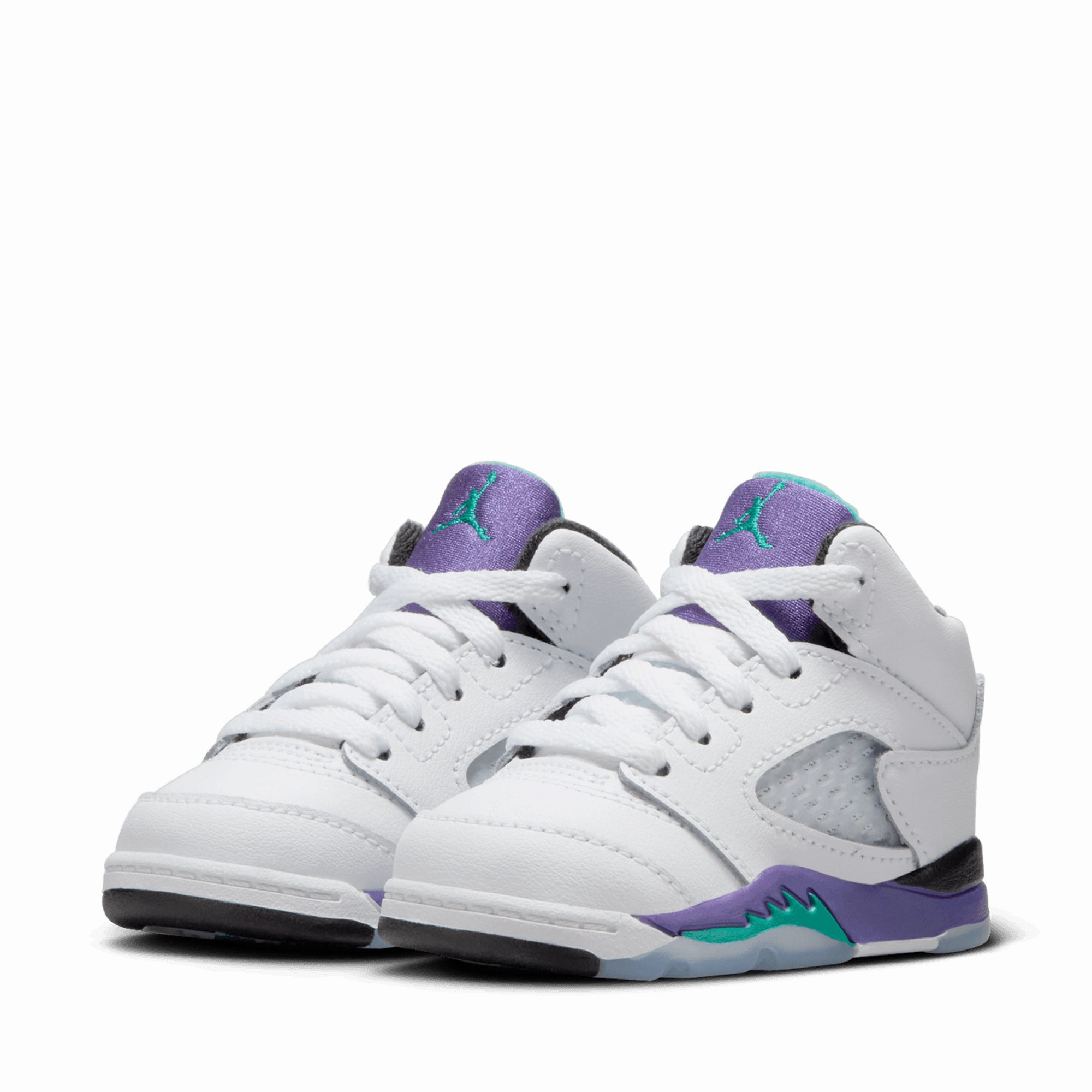 Air Jordan 5 Retro OG 'Grape' (TD) - White/New Emerald Relaxed Padding