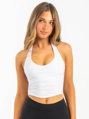 NKD Halter Shelf Tank - Snow Grey Marl Non Restrictive Mobility