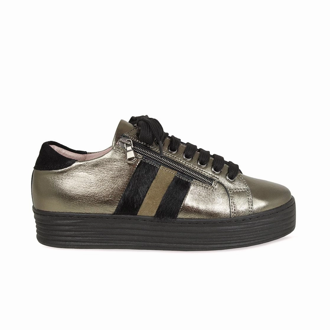 Harley Stripe: Bronze Leather & Luxe Pony Sustainable Stitching Fit Ready