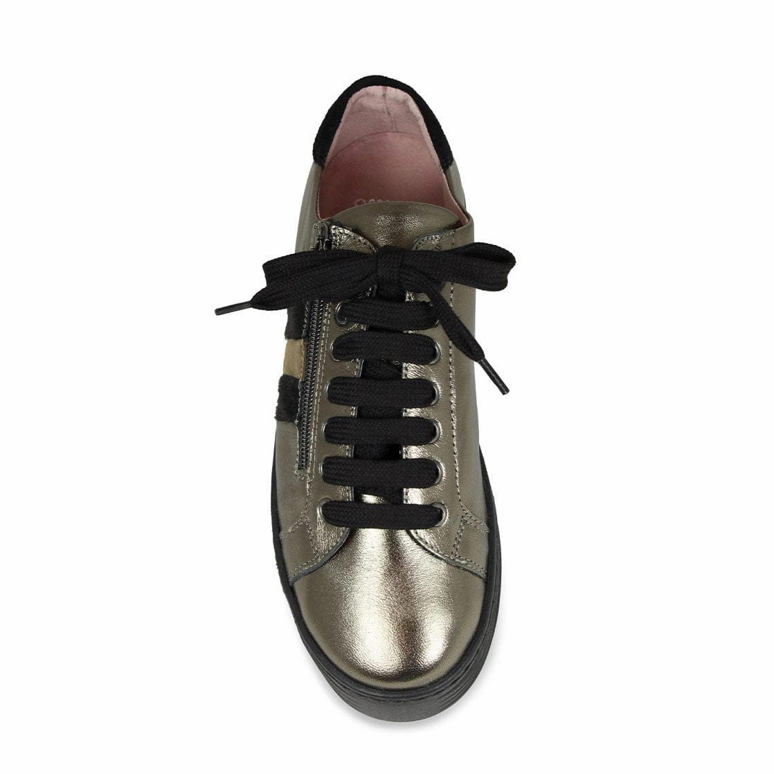 Stitch Down Construction Harley Stripe: Bronze Leather & Luxe Pony