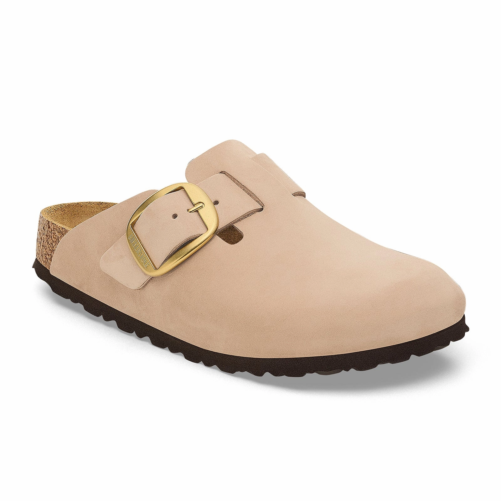 Office Look Hold Sure Birkenstock Boston Big Buckle Narrow Clog (Women) - Sandcastle Nubuck