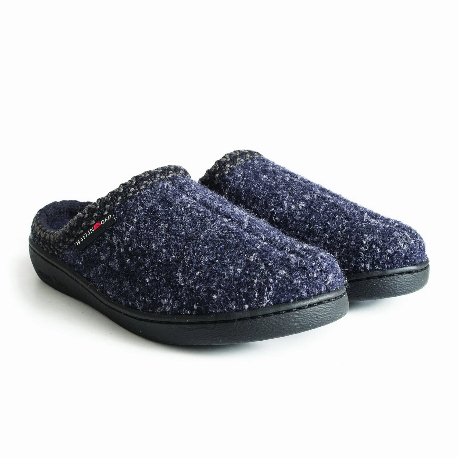 Haflinger AT Hardsole Slipper (Unisex) - Navy Speckle Euro Ease