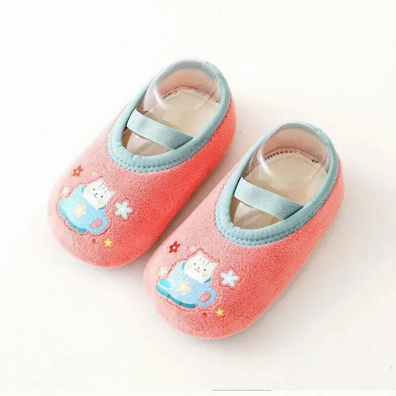 Baby Anti-slip Socks Newborn Warm Crib Floor Shoes with Rubber Sole for Children Boy Toddler Foot Girl Infant Cute Kids Slippers mountain climbers' hiking boots Padded shock absorption
