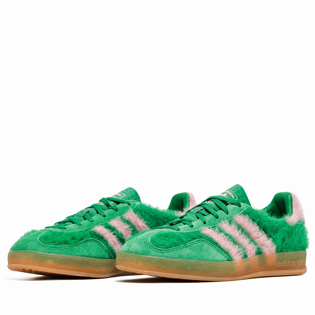 Happy Walk Comfortable Slip-on Fit Women's Adidas Gazelle Indoor - Green/Glow Pink