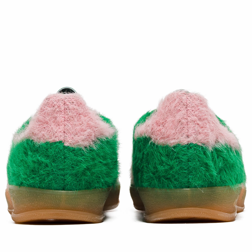 Women's Adidas Gazelle Indoor - Green/Glow Pink Swift Flow Casual Walk