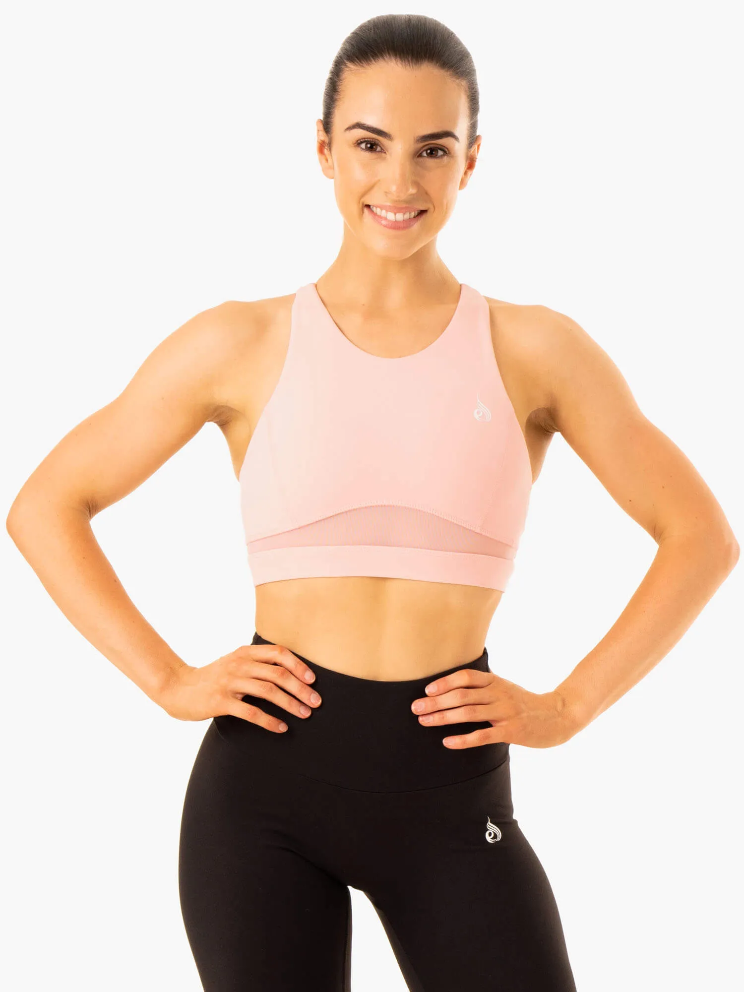 Classic Colors Breathable Stretch Amazon Mesh Sports Bra - Baby Pink