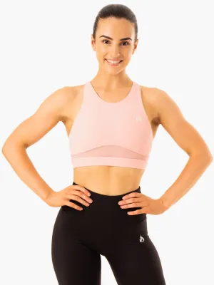 Classic Colors Breathable Stretch Amazon Mesh Sports Bra - Baby Pink