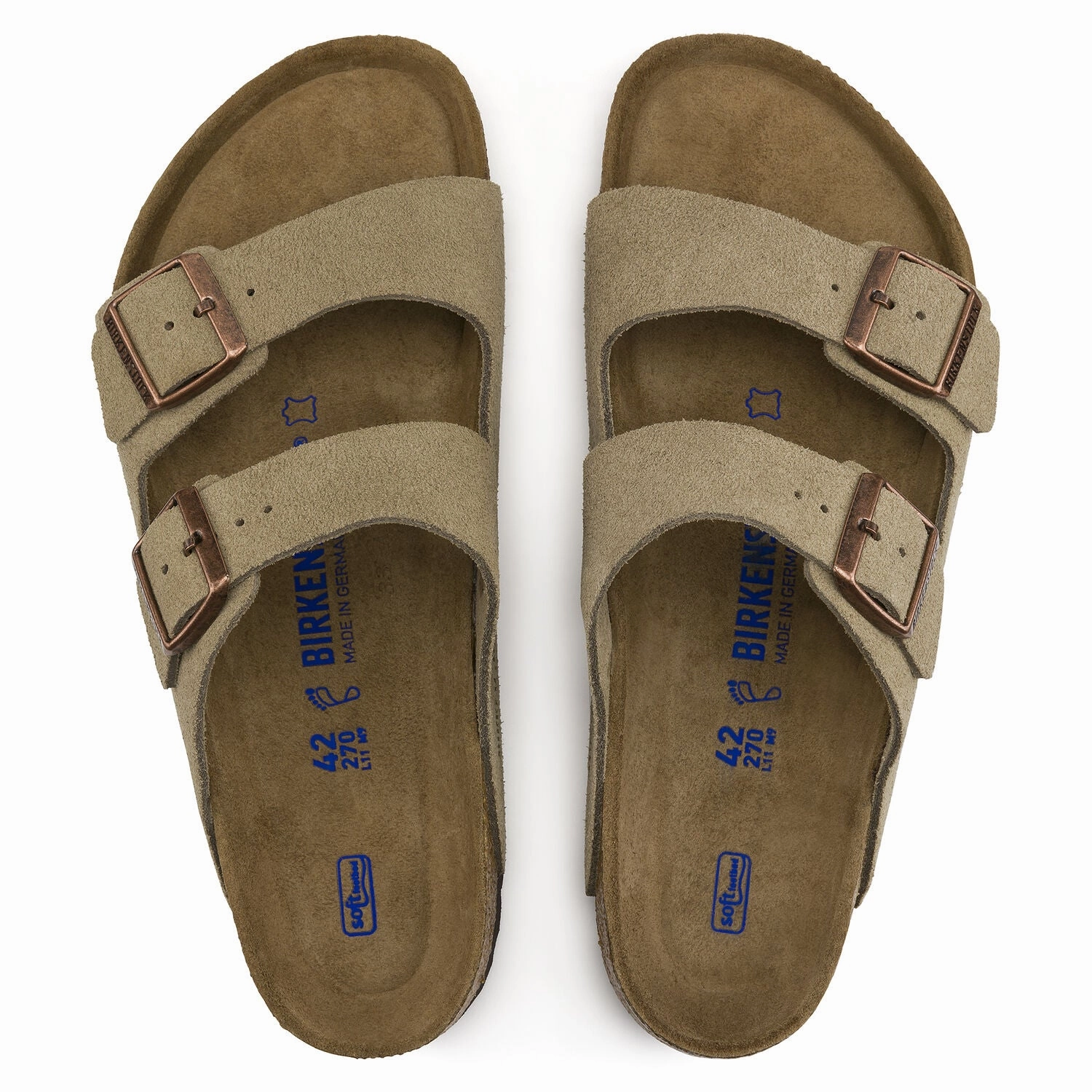 Vibration Reduction Tech Birkenstock Arizona Soft Footbed Taupe Suede Narrow