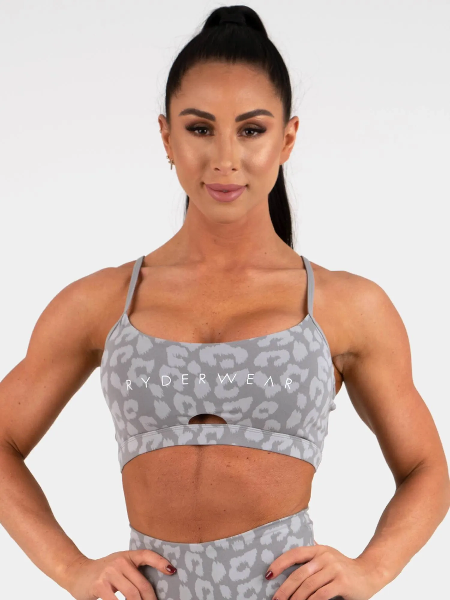 Animal Sports Bra - Leopard Grey Supportive Band