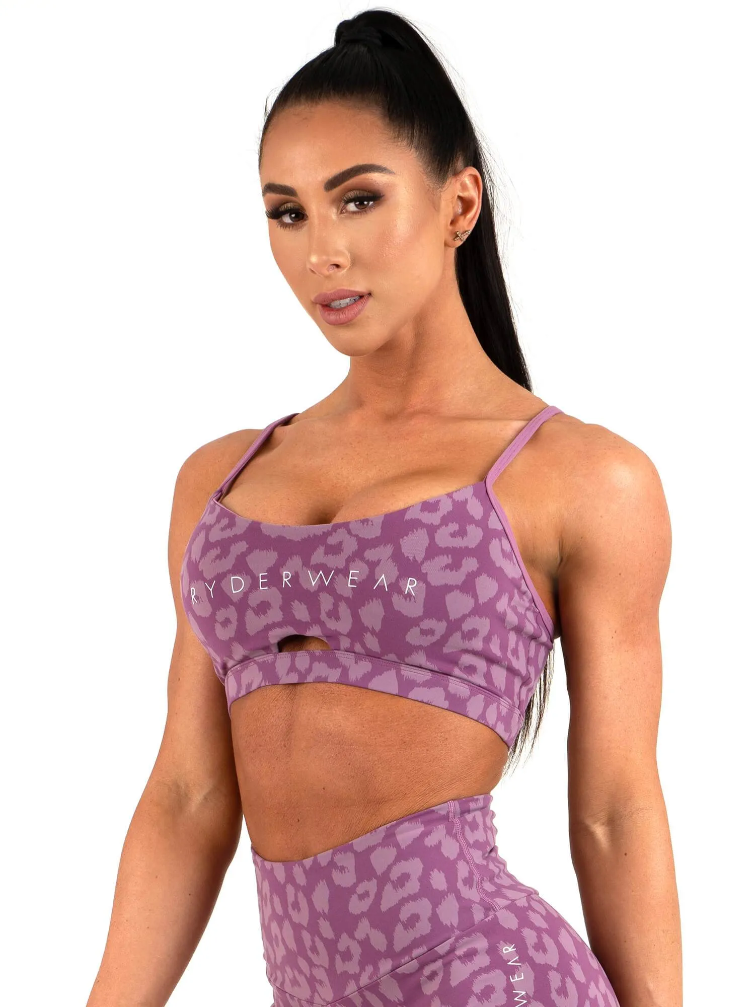 Animal Sports Bra - Leopard Purple Supportive Seamless