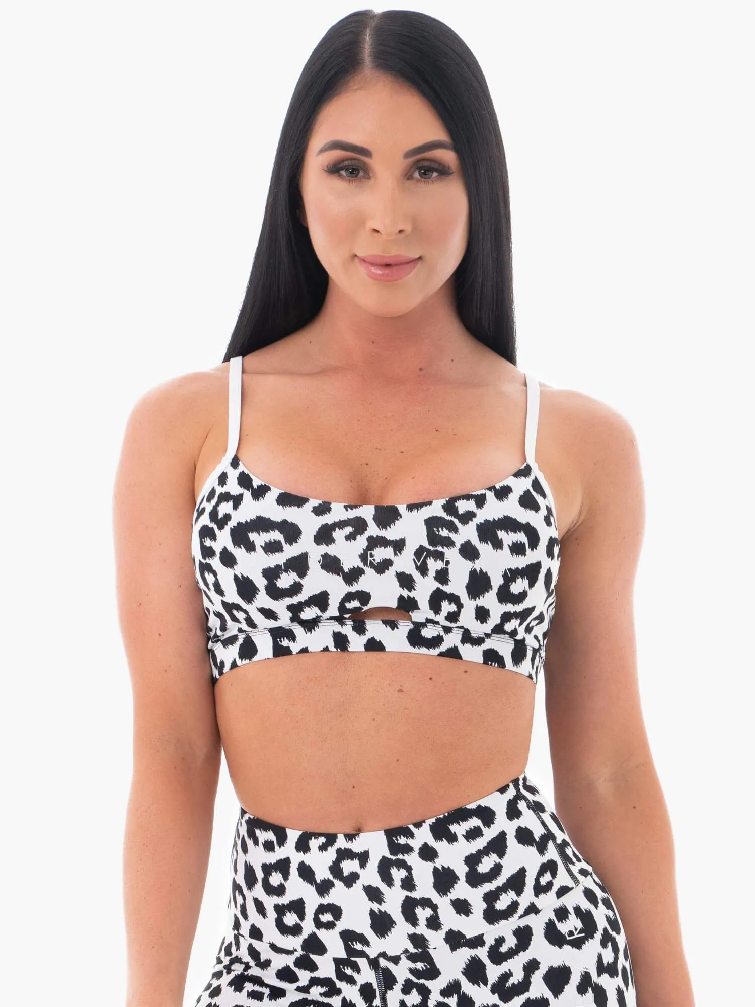 Animal Sports Bra - Snow Leopard Cotton fabric