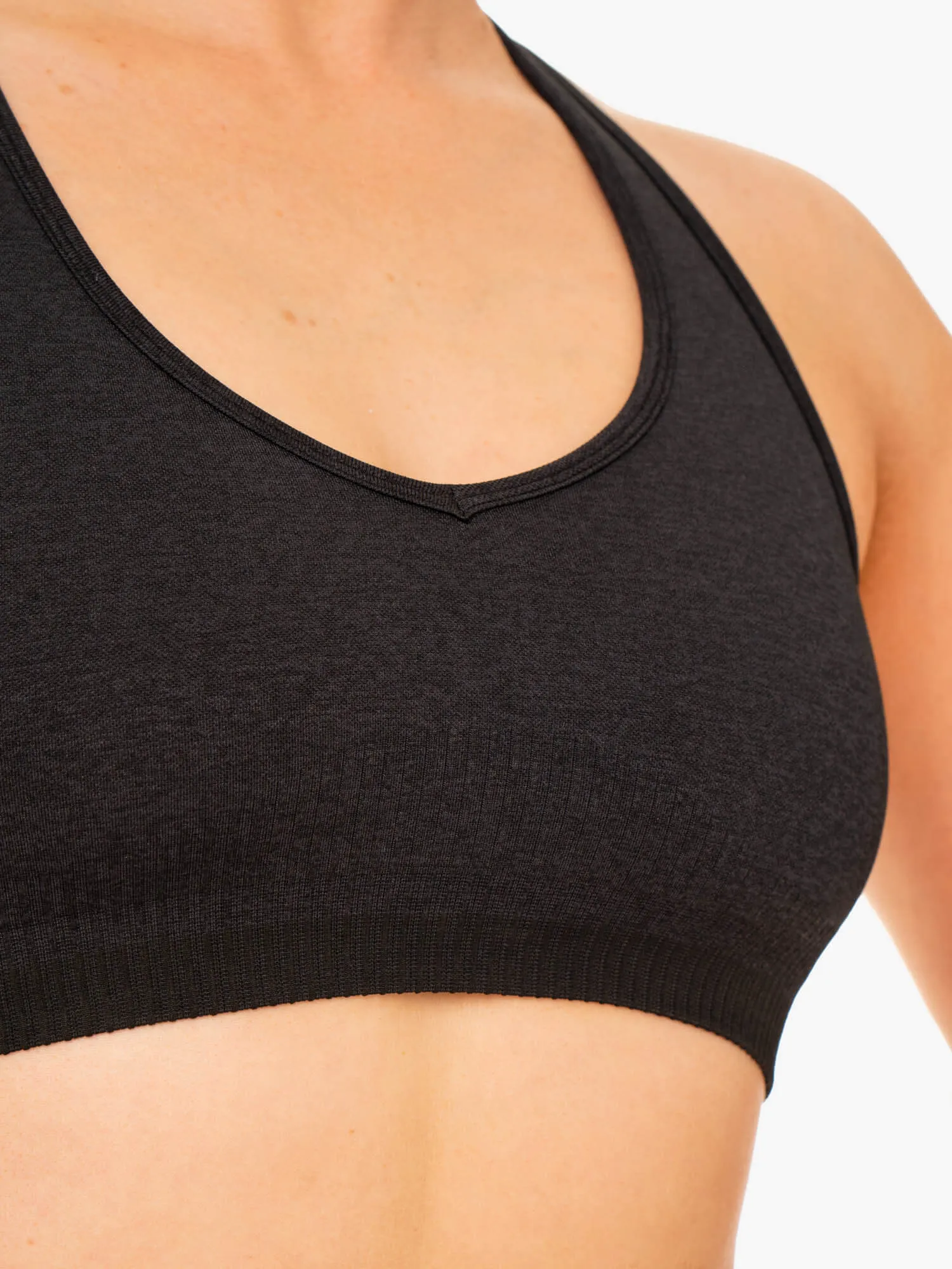 teen clothing Excel Seamless Sports Bra - Black Marl