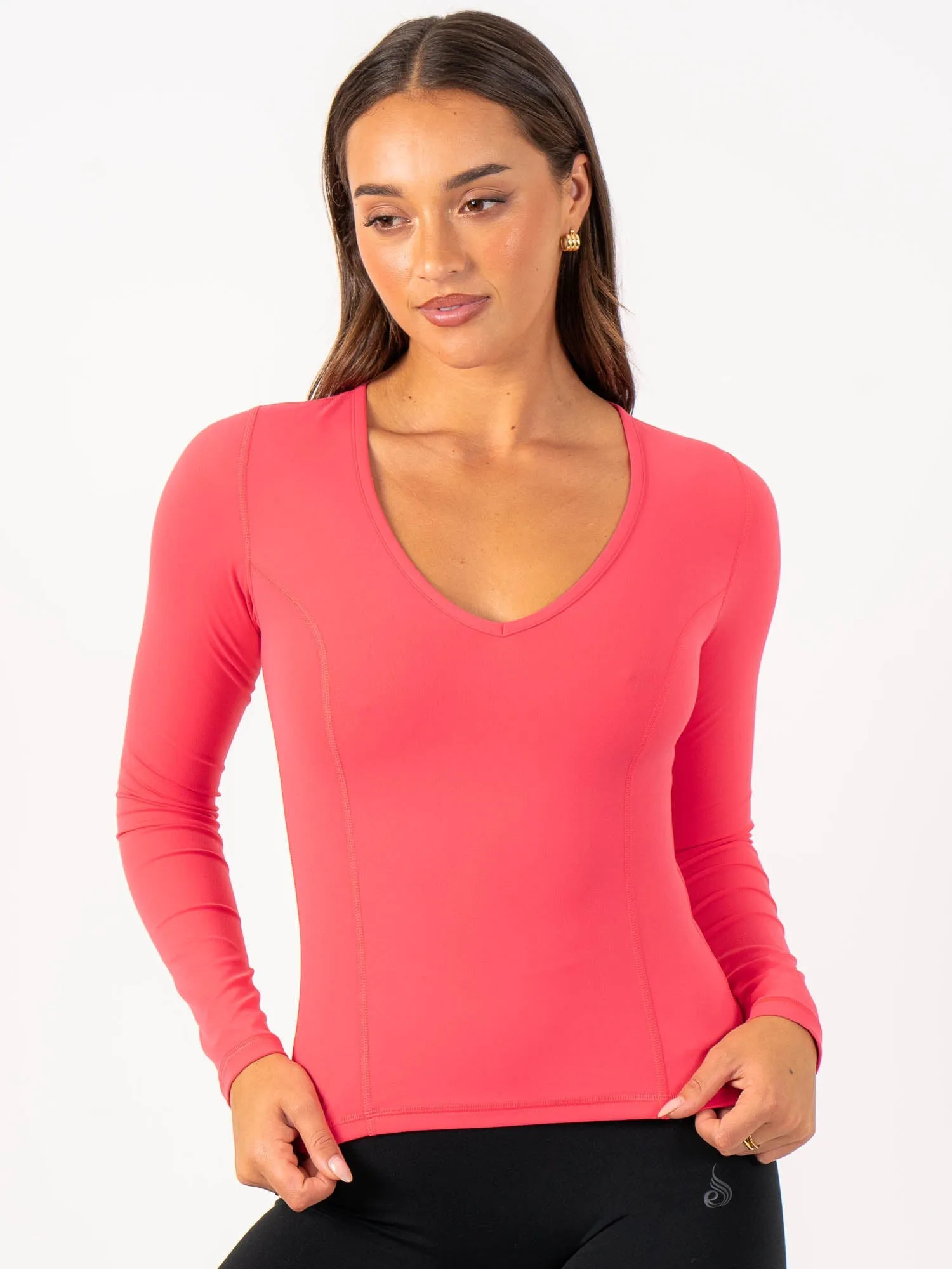 Warm Layer Anti Static Weave Technology NKD Align Long Sleeve Training Top - Watermelon