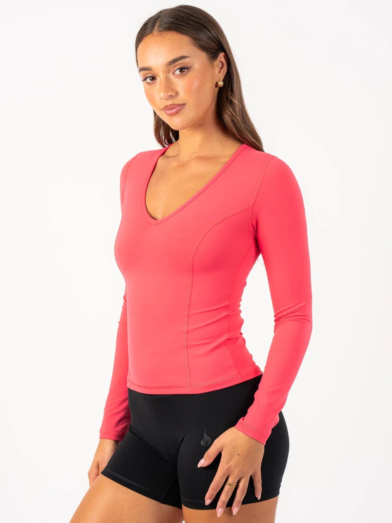 Formal Wear Adjustable Hem NKD Align Long Sleeve Training Top - Watermelon