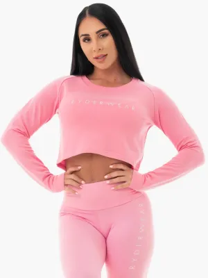Staples Cropped Sweater - Pink hypoallergenic material