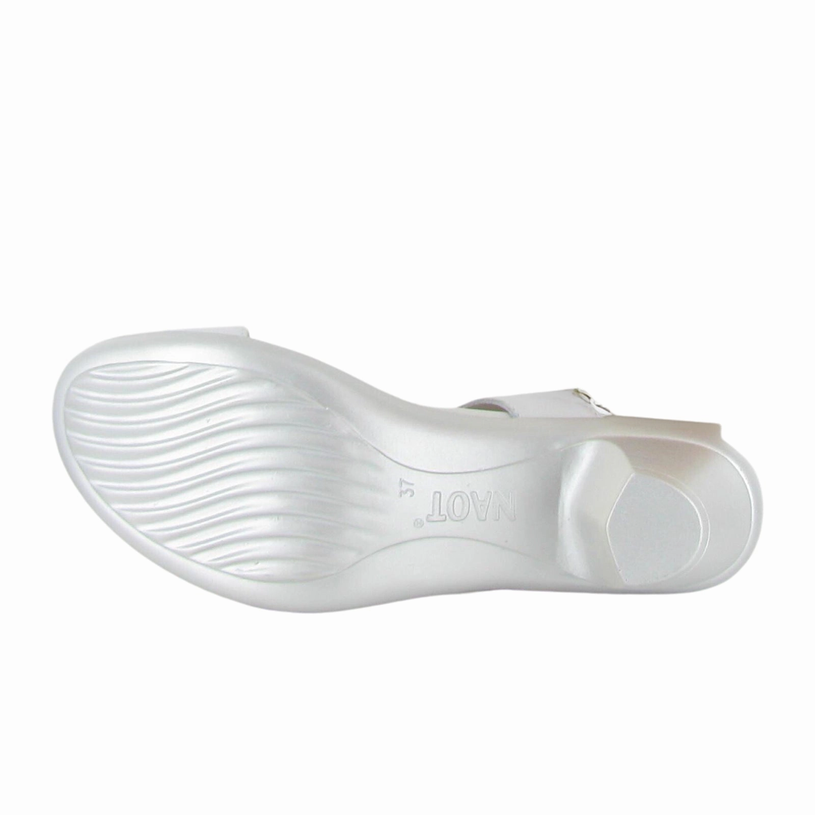 Slip Sandals Naot Recent Heeled Slide Sandal (Women) - White Pearl Leather