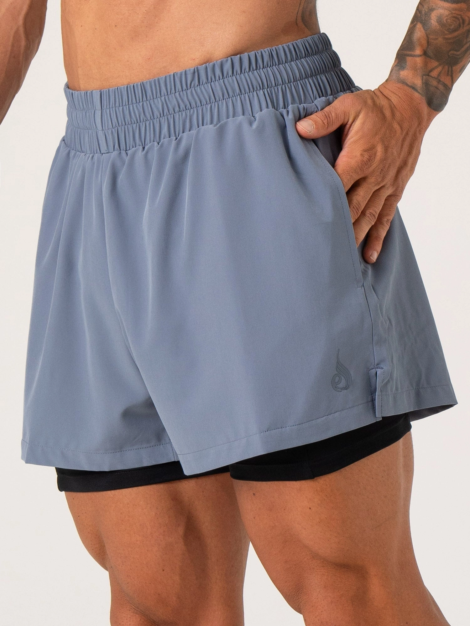 Hand washable Pursuit 2 In 1 Training Shorts - Denim Blue