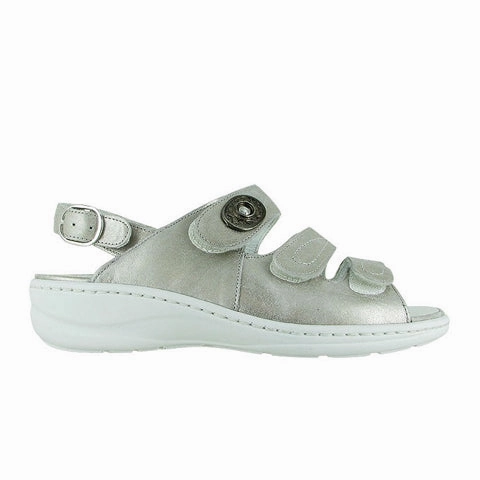 waterproof Simple Walk Shoes Waldlaufer Zander 408002 Backstrap Sandal (Women) - Silver